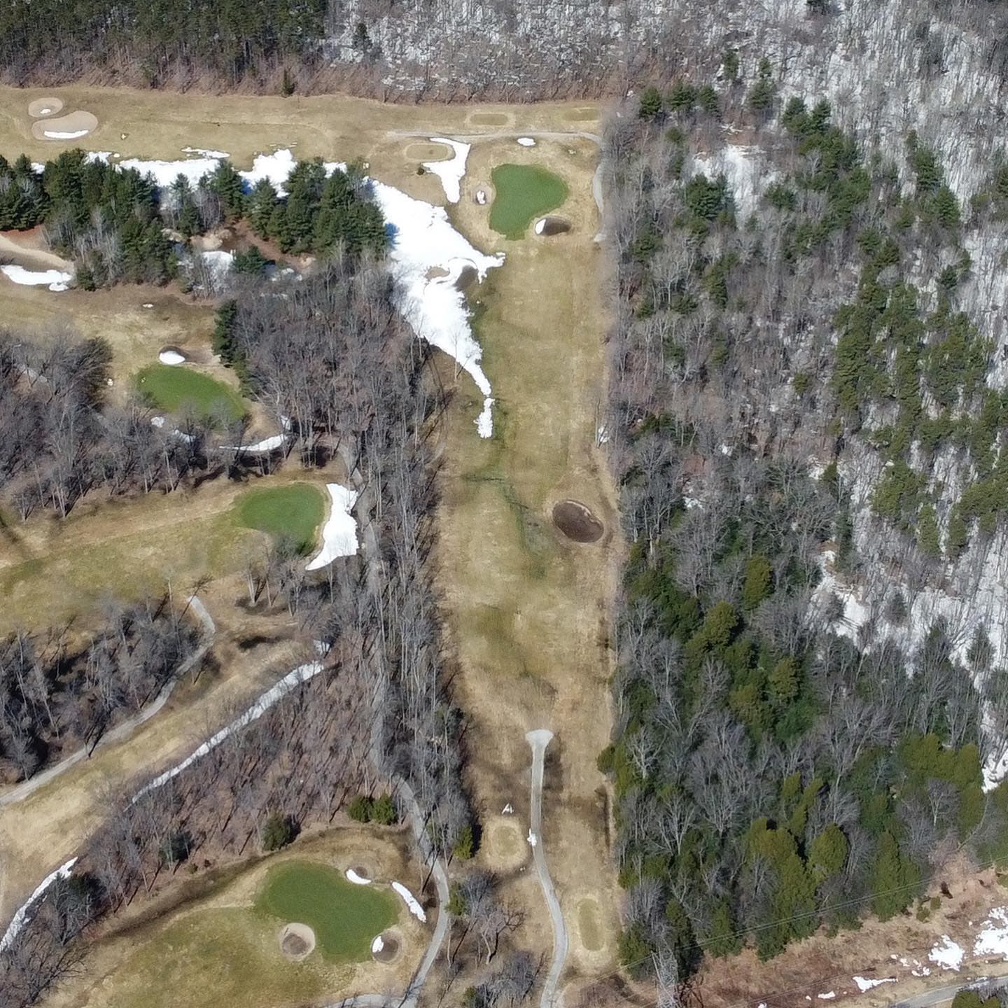 The snow is almost gone. Excited for some warm weather this week to get the course dried up! #PlayTheLake
