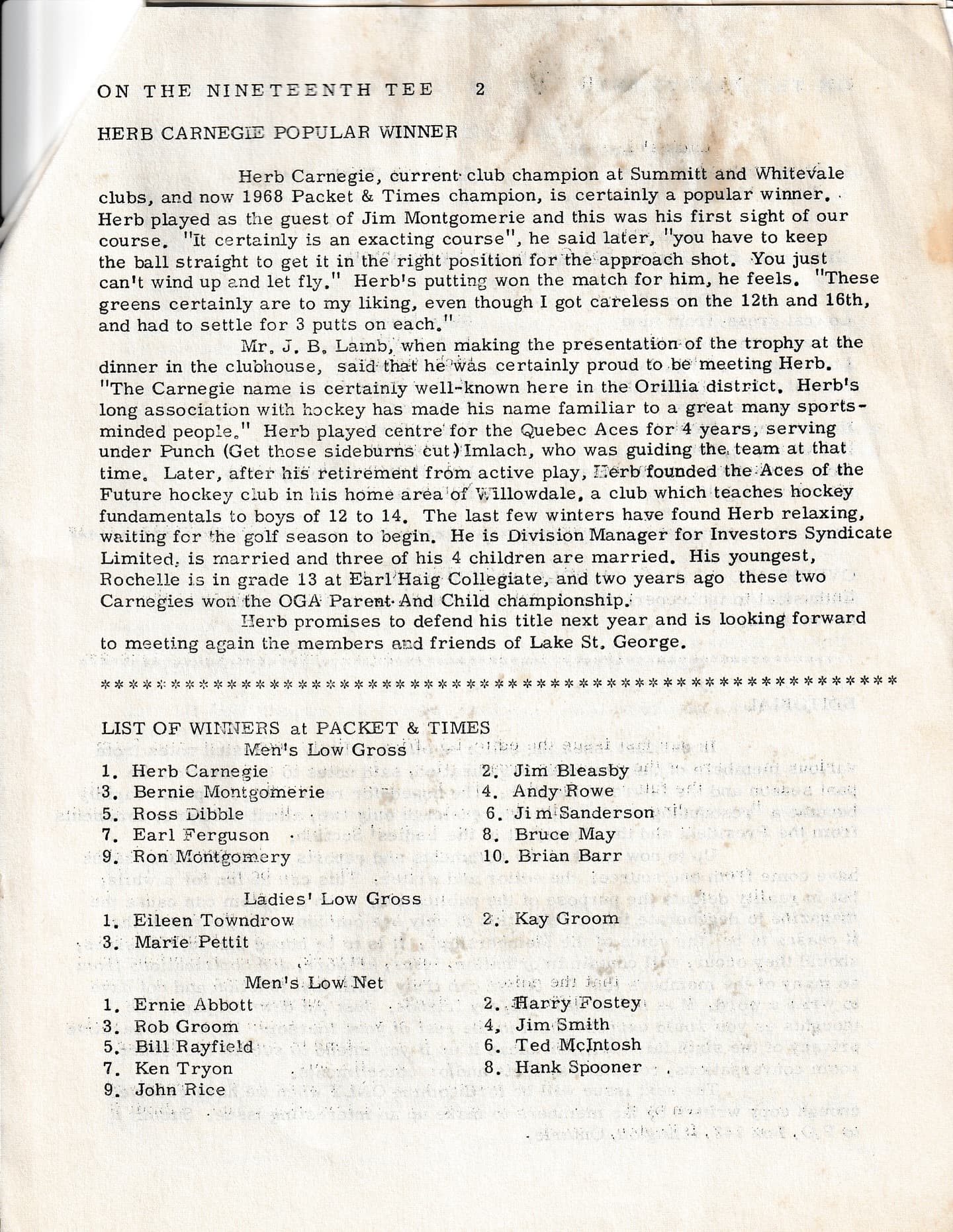 We recently found a collection of old club newsletters from the 1960s!

This edition was from October 1968, 57 years ago! #PlayTheLake