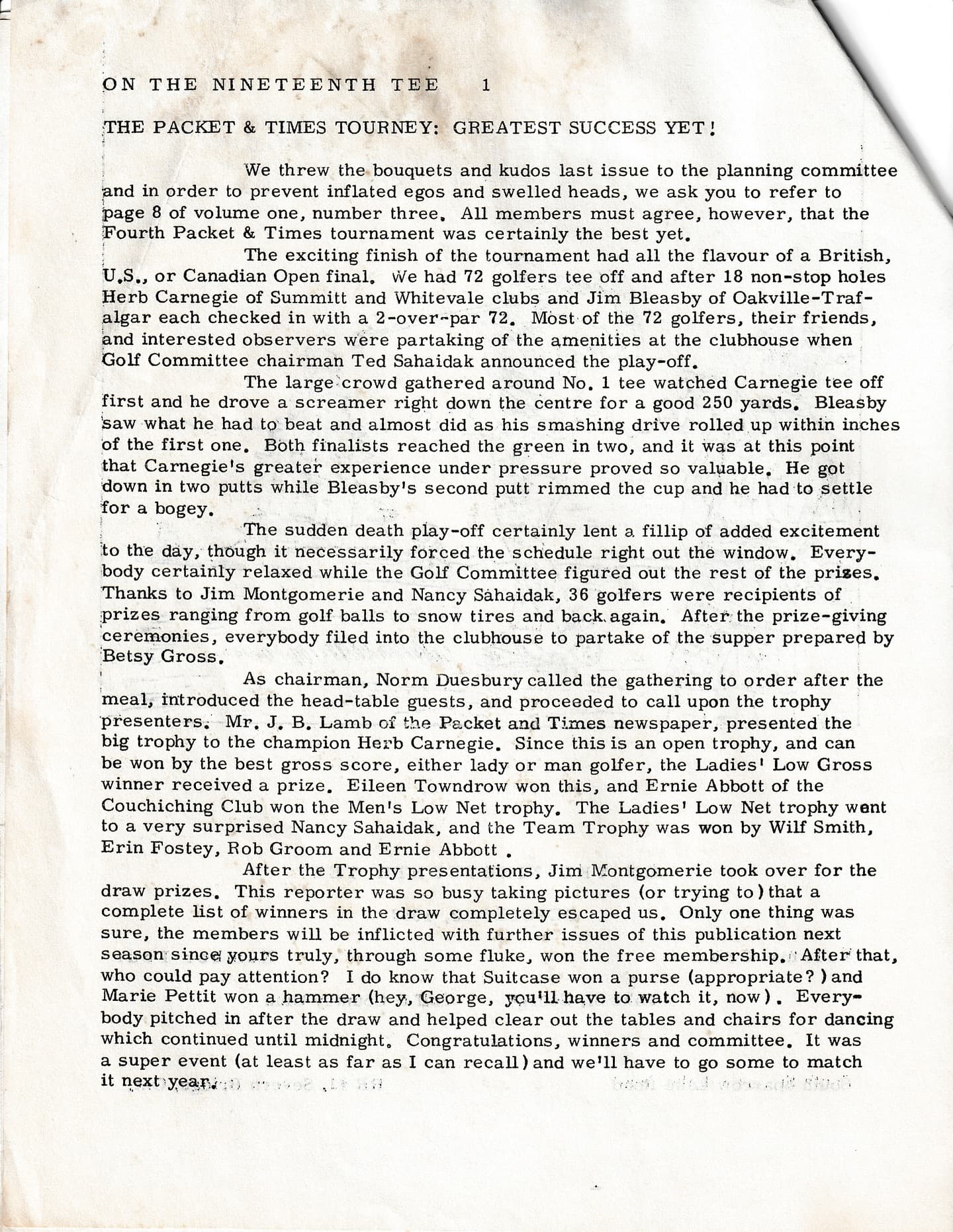 We recently found a collection of old club newsletters from the 1960s!

This edition was from October 1968, 57 years ago! #PlayTheLake