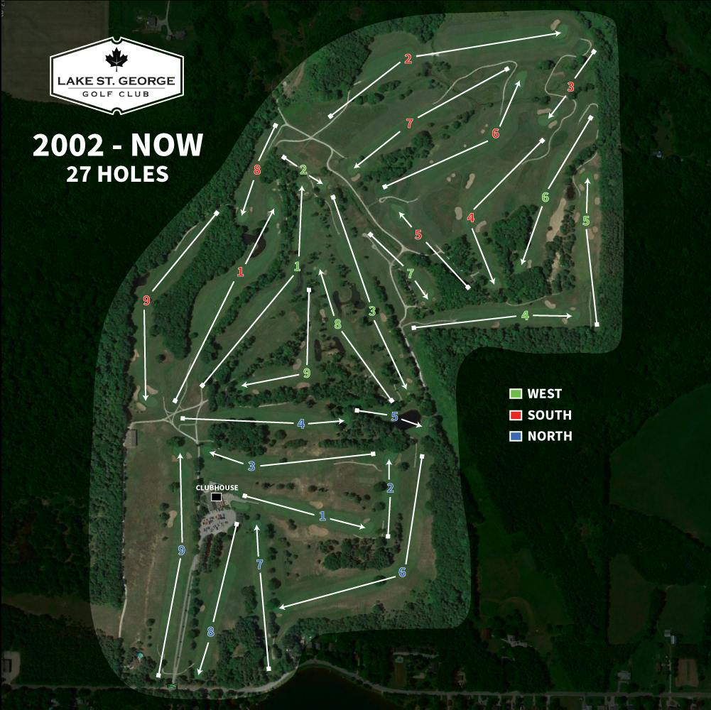 The course routing from 2002 to now.