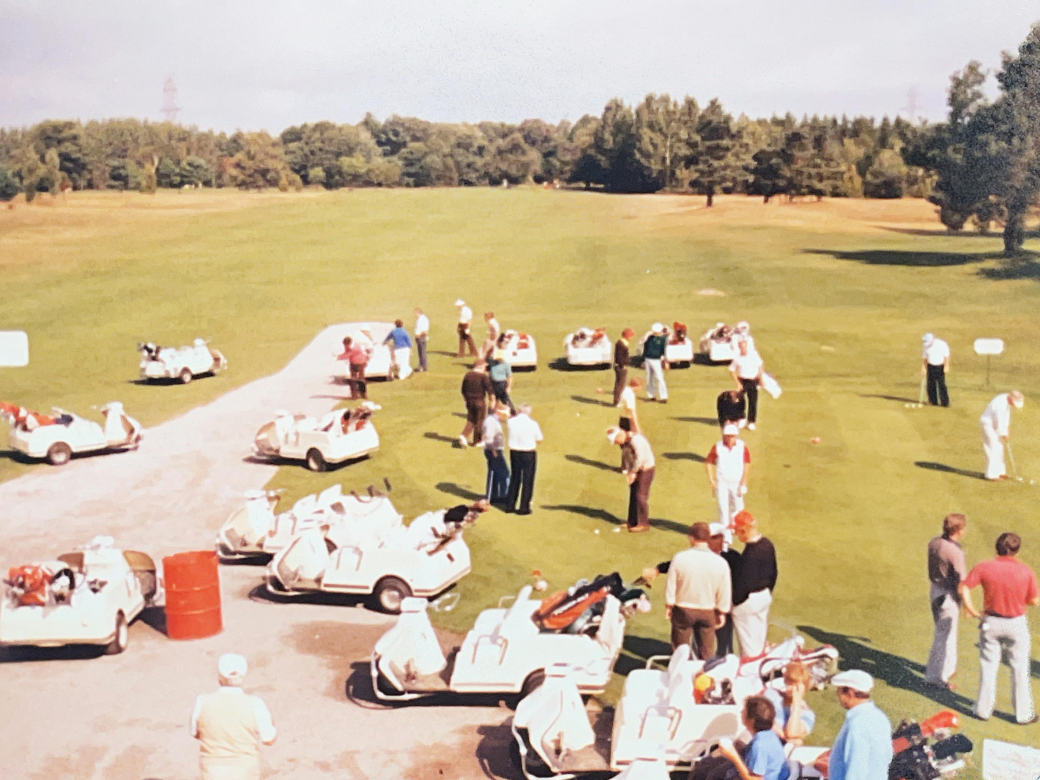 The putting green and first hole in 1982.