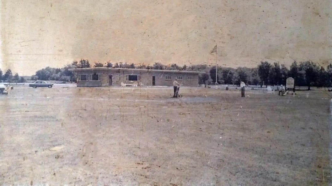 Our clubhouse in 1954 and 2022. 

The original clubhouse is now the pro shop, snack bar and bar!