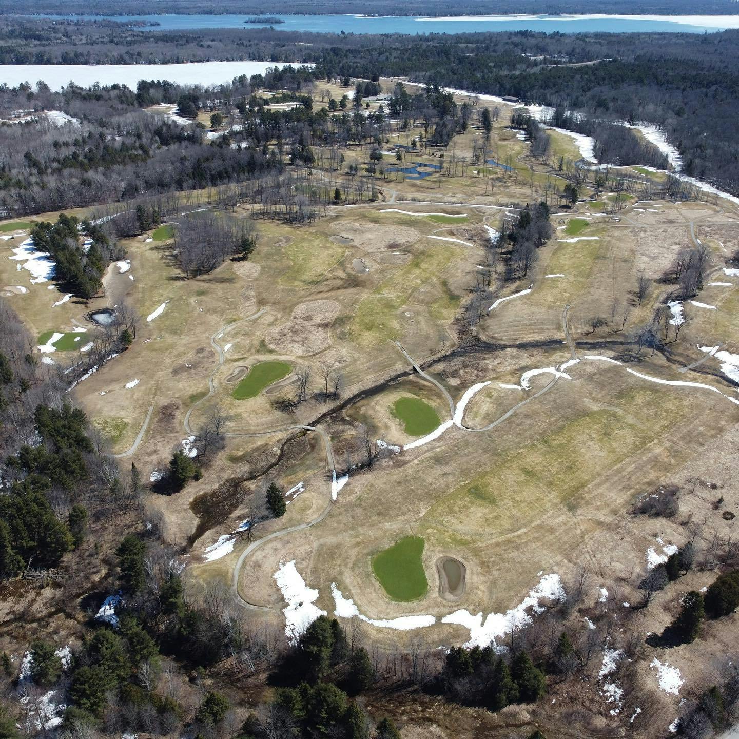 The snow is almost gone. Excited for some warm weather this week to get the course dried up! #PlayTheLake